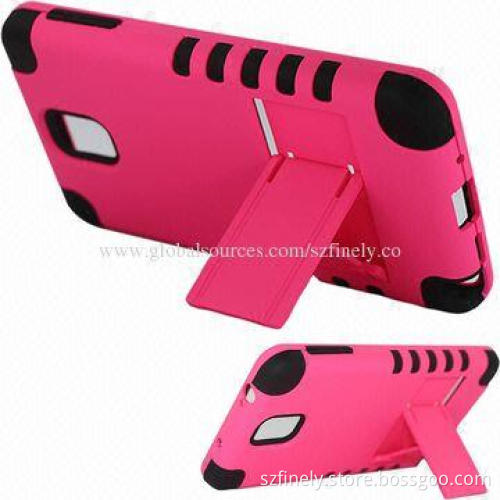 PC + Silicone Phone Case for Samsung Note 3, 3-in-1 Design with Stand Function, Different Angles